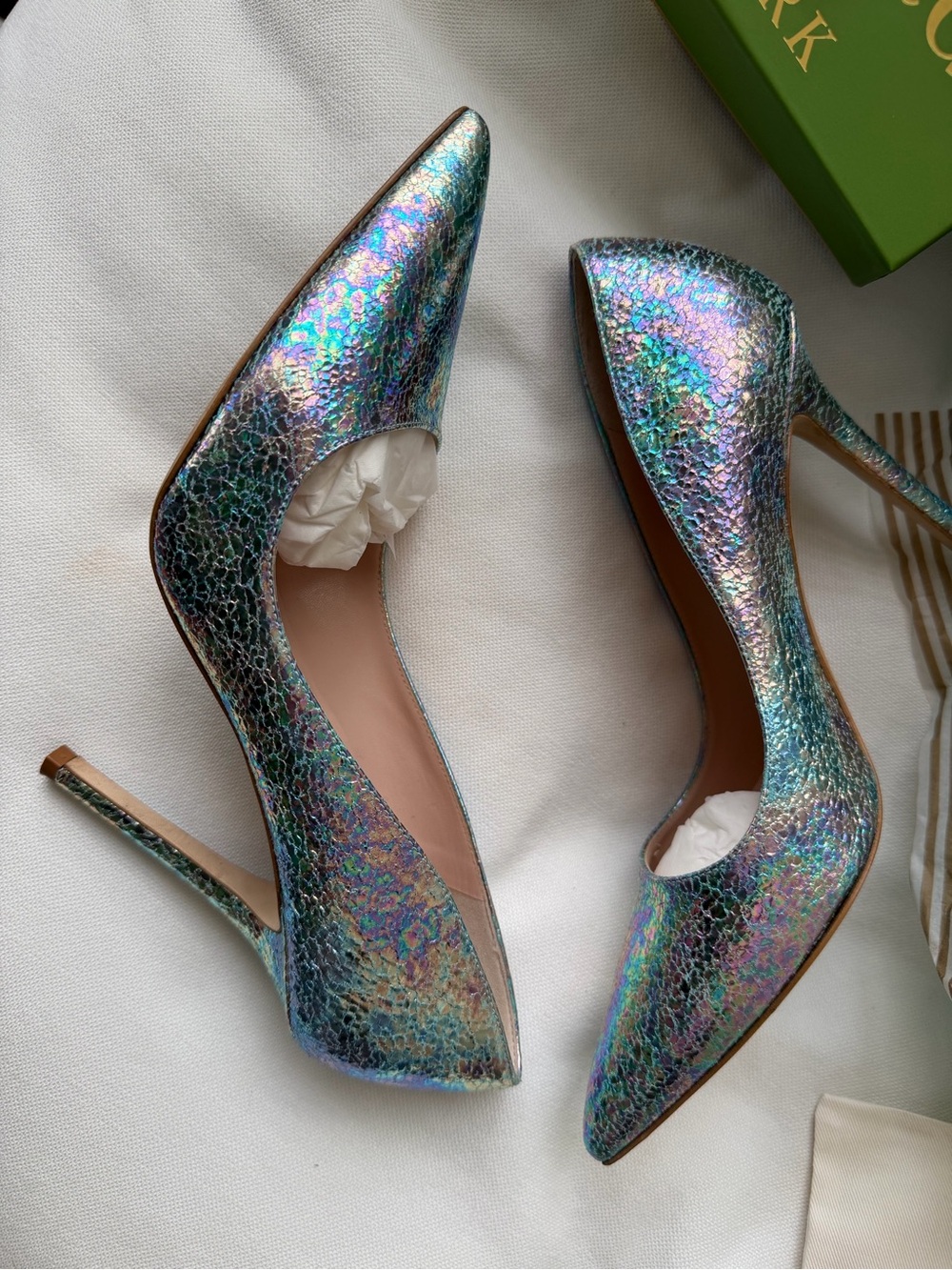 Kate Spade Larisa Iridescent Blue Swirl Pumps Heels Size 8 – Box & Dust Bag - Picture 6 of 11